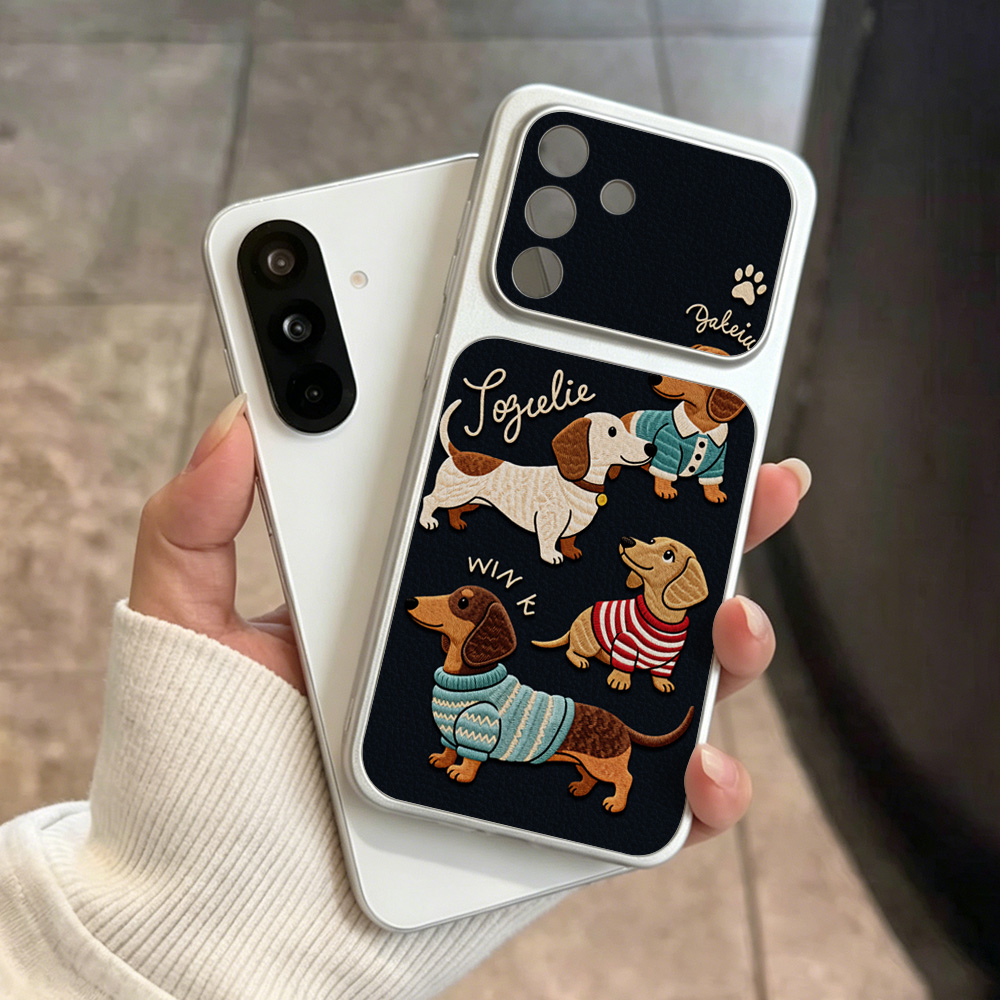 Cartoon Dachshund Phone Case F - Cute Cartoon Wrist Strap Silicone Case ulasan dan harga