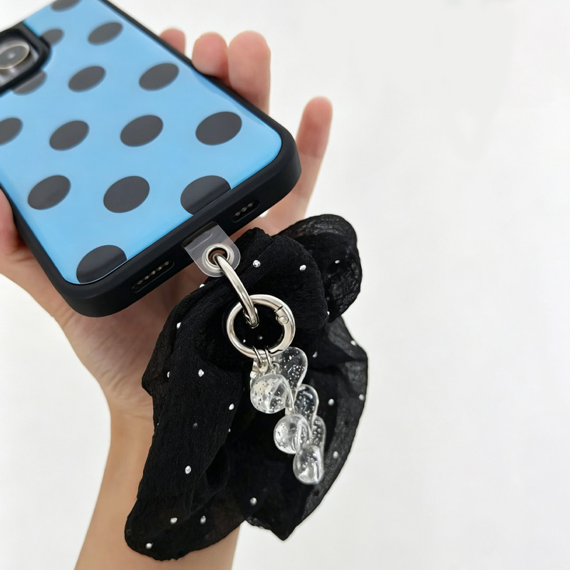 Blue Black Polka Dot Phone Cas - Clear Shockproof Bumper Case ulasan dan harga