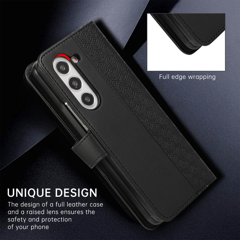 Leather Flip Phone Case for Sa - Leather Wallet Card Holder Phone Cover ulasan dan harga