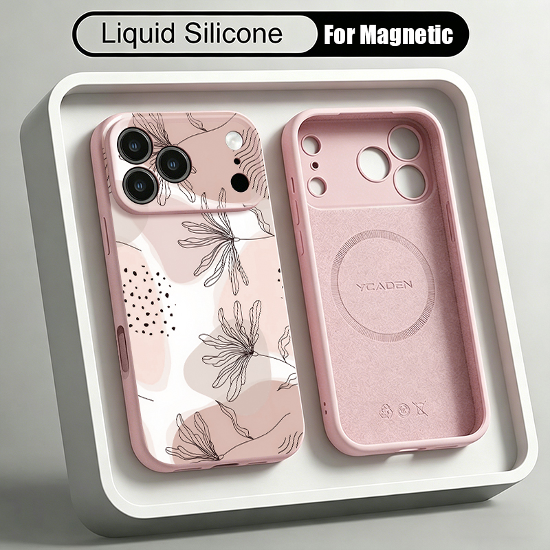Simple Pattern Liquid Silicone - Liquid Silicone Magnetic Phone Case ulasan dan harga