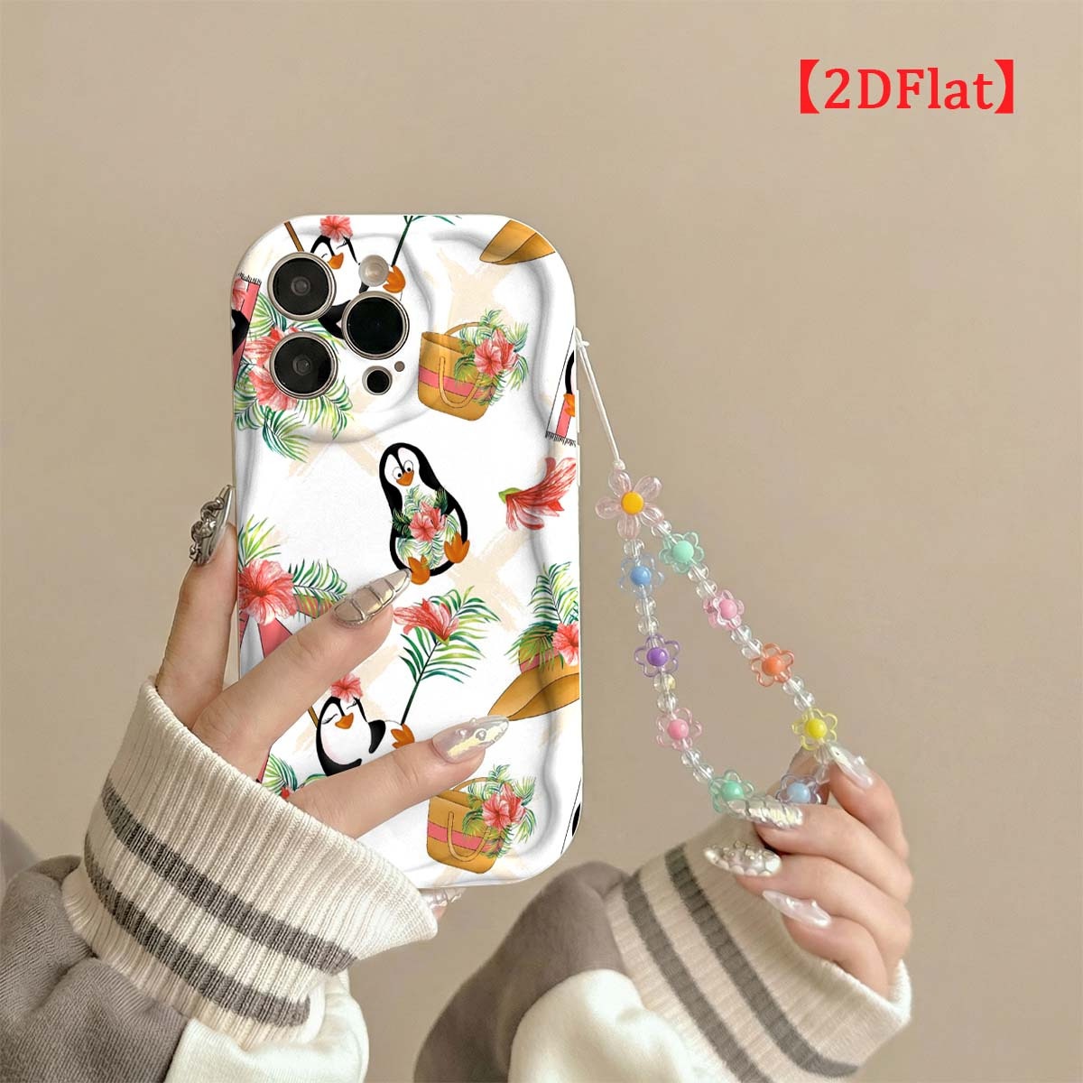 Cute Penguin Phone Case For iP - Cute Cartoon Wrist Strap Silicone Case ulasan dan harga